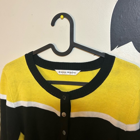 Black, Yellow & White Bianca Nygard Sweater - Picture 4 of 7